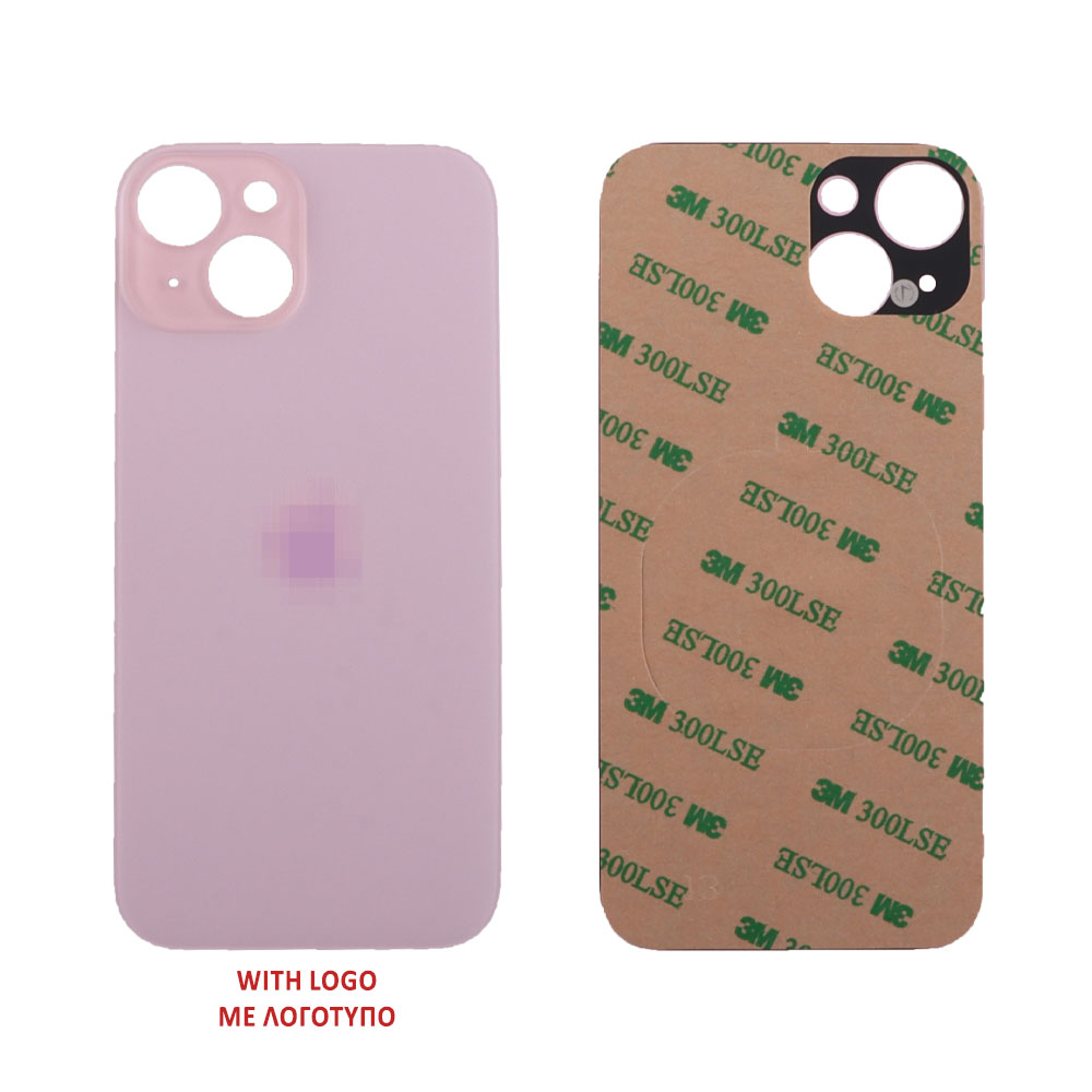 FOR IPHONE 15 BATTERY COVER + 3M STICKER PINK 3P OR