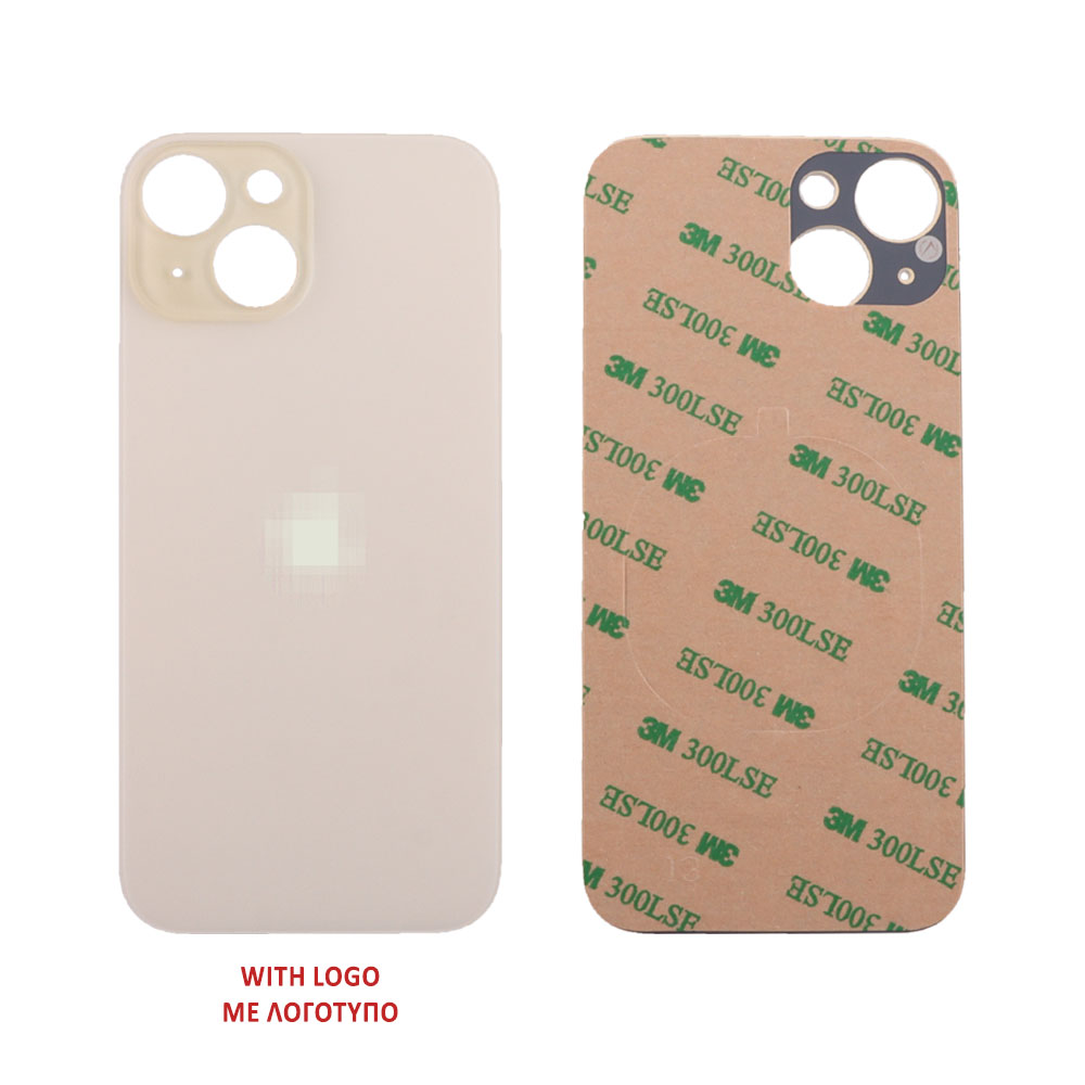 FOR IPHONE 15 BATTERY COVER + 3M STICKER YELLOW 3P OR