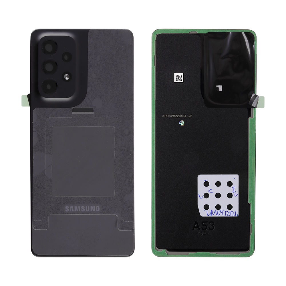 SAMSUNG A53 A536 BATTERY COVER + LENS ΜΕ ΑΥΤΟΚΟΛΛΗΤΗ ΤΑΙΝΙΑ ΑΔΙΑΒΡΟΧΟΠΟΙΗΣΗΣ BLACK GH82-28017A ORIGINAL SERVICE PACK