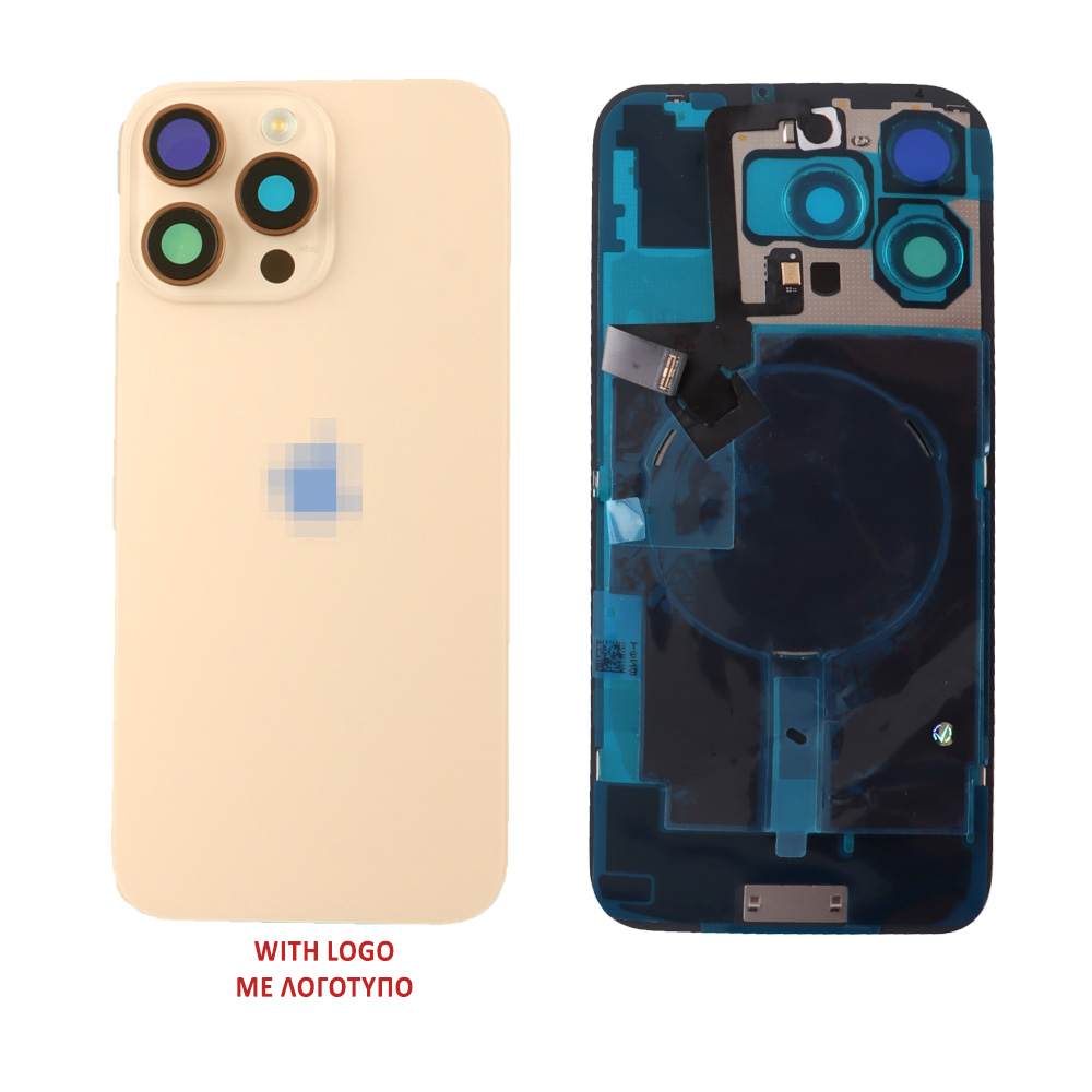 FOR IPHONE 16 PRO MAX BATTERY COVER + CAMERA LENS + METAL PLATE + FLASHLIGHT + CHARGING FLEX + NFC TITANIUM DESERT