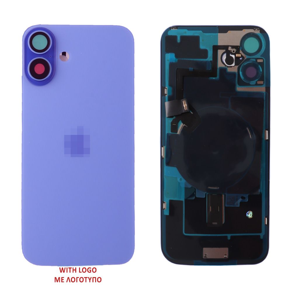 FOR IPHONE 16 PLUS BATTERY COVER + CAMERA LENS + METAL PLATE + FLASHLIGHT + CHARGING FLEX + NFC ULTRAMARINE