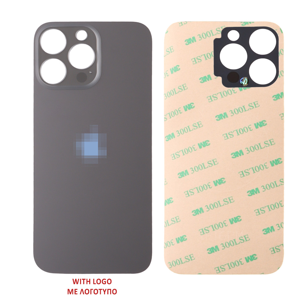 FOR IPHONE 16 PRO MAX BATTERY COVER + ΑΥΤΟΚΟΛΛΗΤΗ ΤΑΙΝΙΑ ΑΔΙΑΒΡΟΧΟΠΟΙΗΣΗΣ TITANIUM BLACK