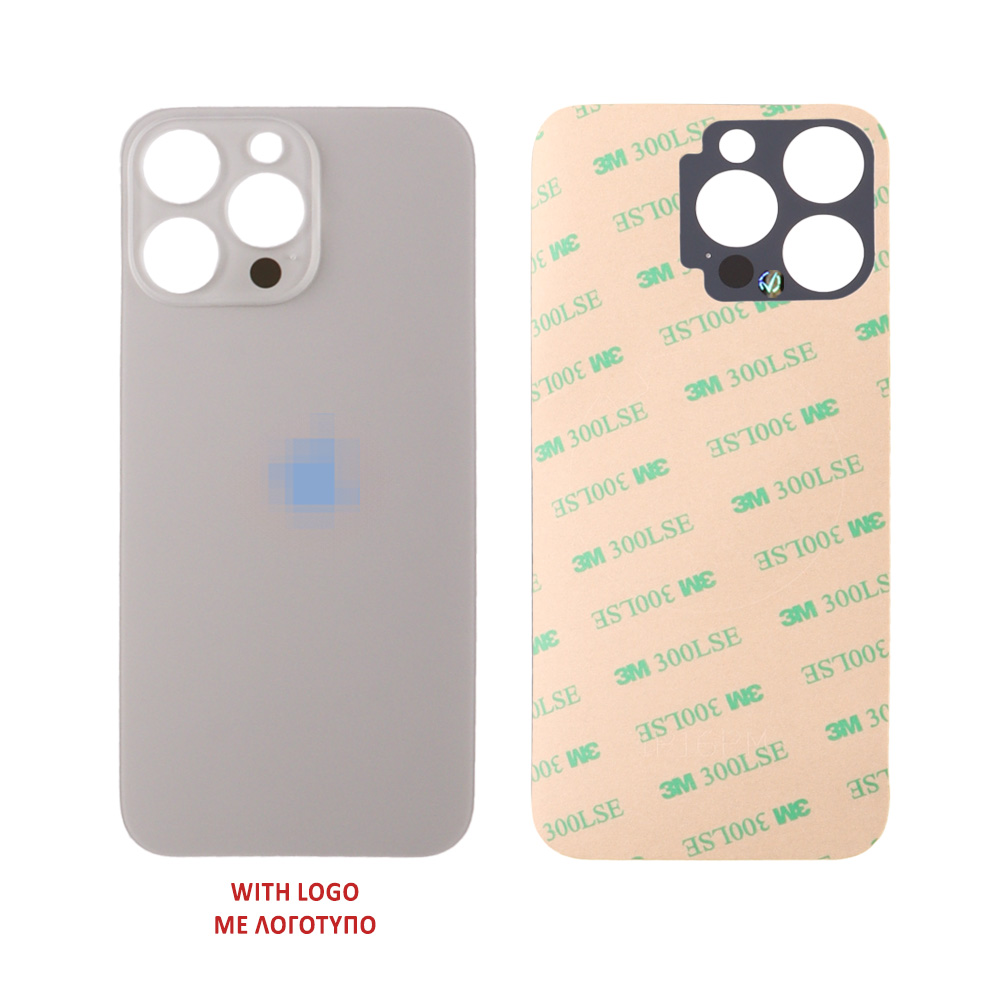 FOR IPHONE 16 PRO BATTERY COVER + ΑΥΤΟΚΟΛΛΗΤΗ ΤΑΙΝΙΑ ΑΔΙΑΒΡΟΧΟΠΟΙΗΣΗΣ TITANIUM DESERT
