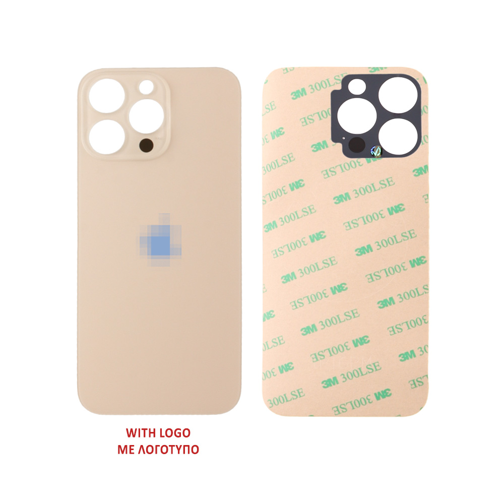FOR IPHONE 16 PRO BATTERY COVER + ΑΥΤΟΚΟΛΛΗΤΗ ΤΑΙΝΙΑ ΑΔΙΑΒΡΟΧΟΠΟΙΗΣΗΣ TITANIUM NATURAL