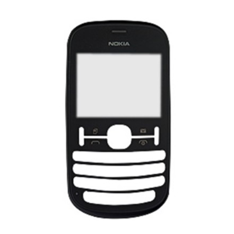 NOKIA ASHA 200 GRAPHITE FRONT COVER + LENS ORIGINAL SERVICE PACK