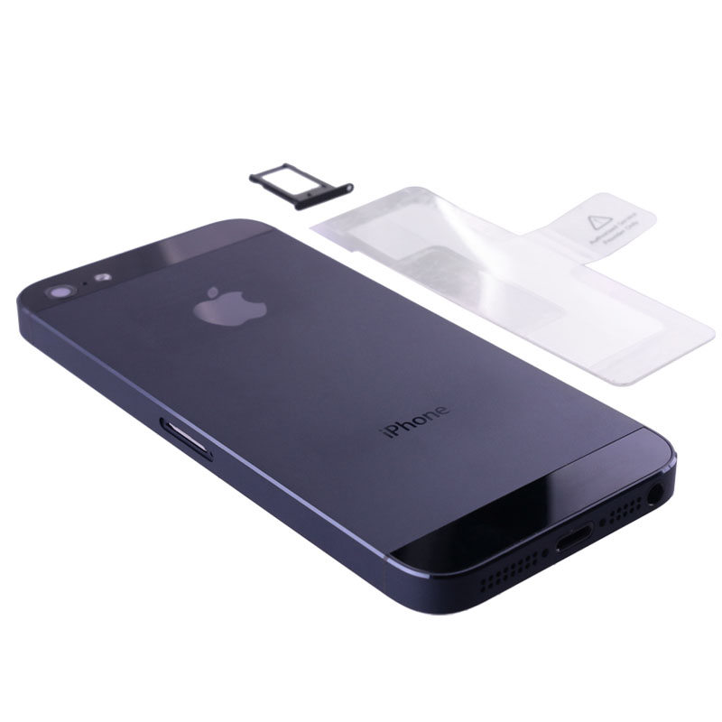 FOR IPHONE 5 BATTERY COVER BLACK + FLEX COMPLETE 3P OR