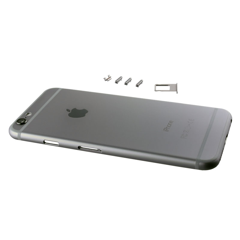 FOR IPHONE 6 BATTERY COVER GREY + SIDE KEYS + SIM HOLDER+CAMERA LENS