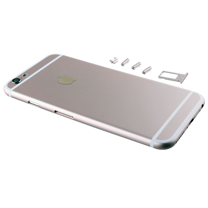 FOR IPHONE 6 BATTERY COVER LIGHT GOLD + SIDE KEYS + SIM HOLDER+CAMERA LENS 3P OR