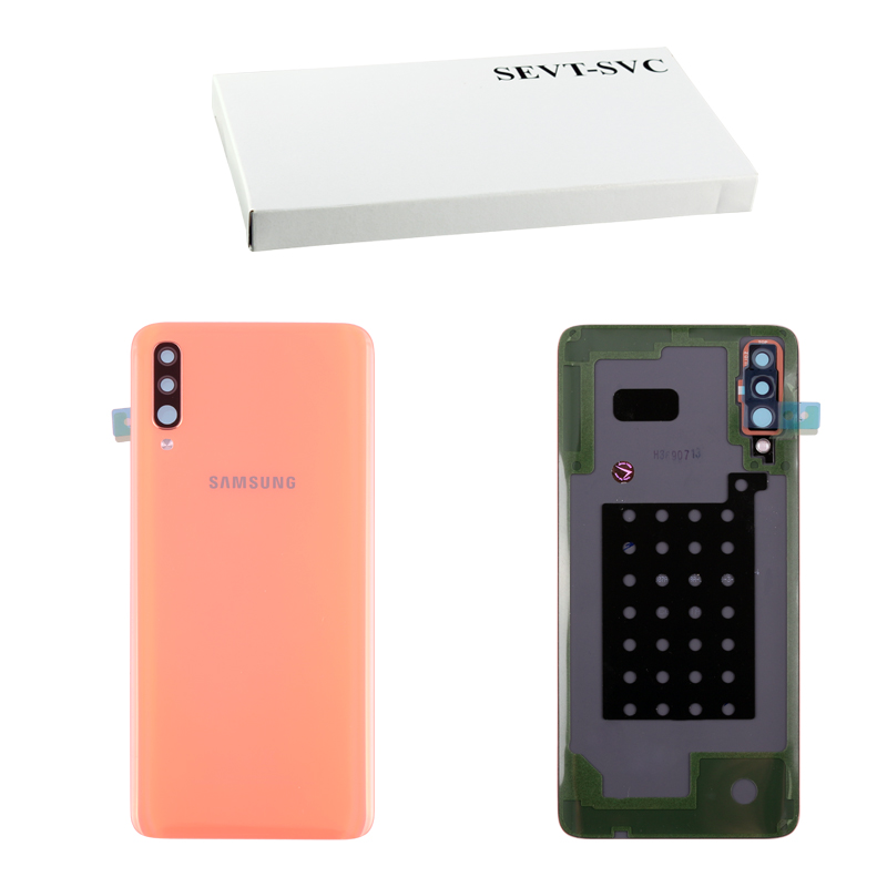 SAMSUNG A40 A405 BATTERY COVER + CAMERA/FLASH LENS CORAL GH82-19406D ORIGINAL SERVICE PACK