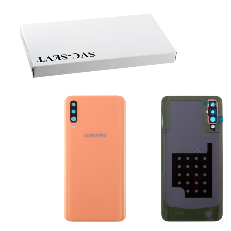 SAMSUNG A50 2019 A505 BATTERY COVER + CAMERA/FLASH LENS CORAL GH82-19229D ORIGINAL SERVICE PACK