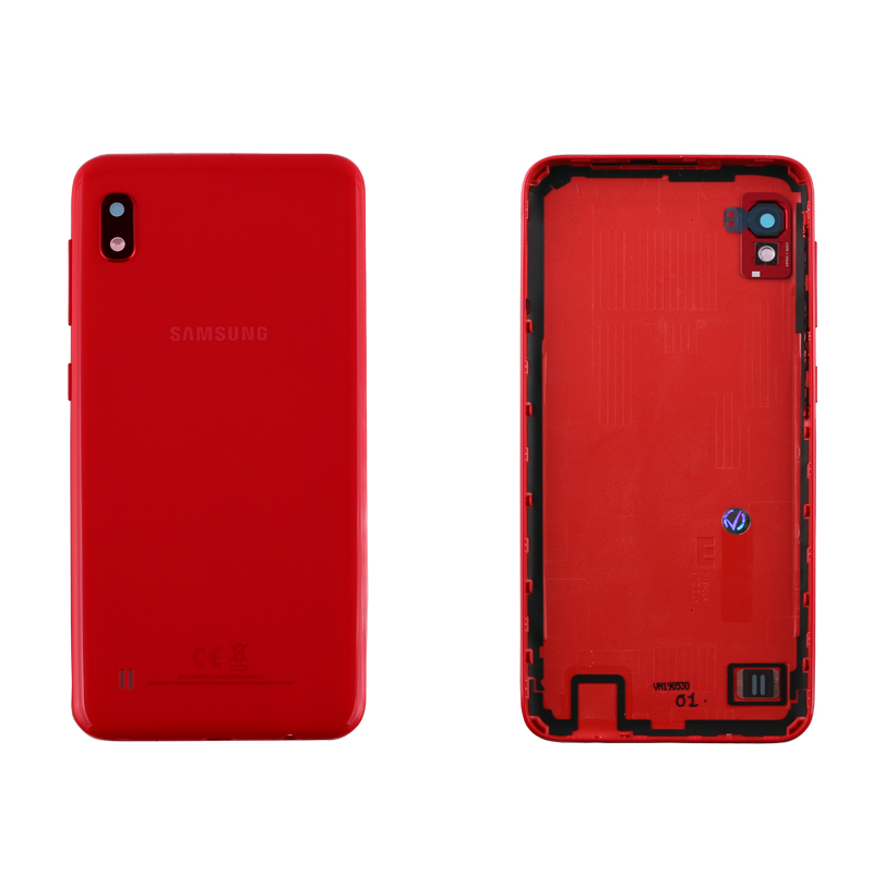 SAMSUNG A10 2019 A105 BATTERY COVER + CAMERA/FLASH LENS RED GH82-20232D ORIGINAL SERVICE PACK