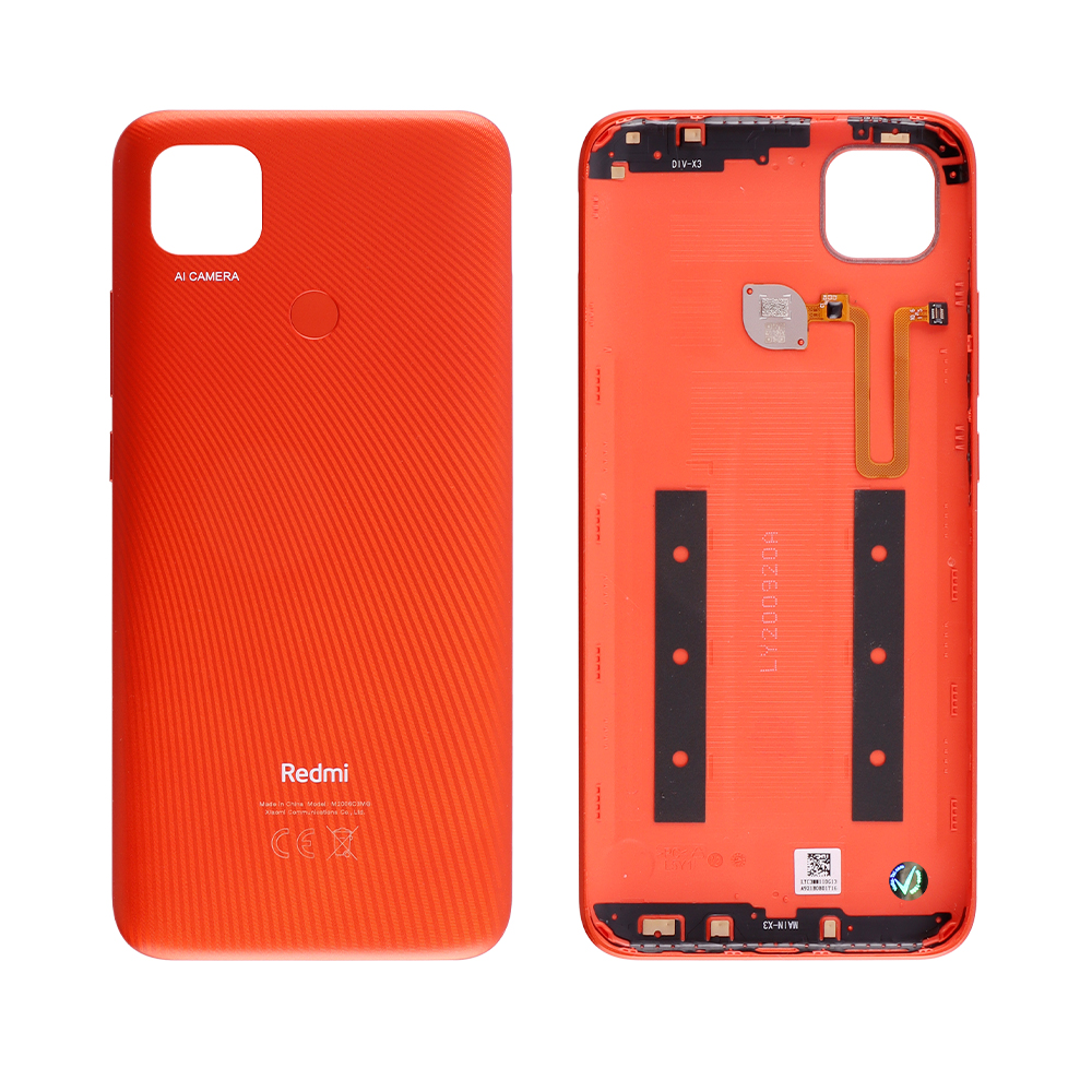 XIAOMI REDMI 9C BATTERY COVER + SIDE KEYS + FINGERPRINT SENSOR FLEX ORANGE ORIGINAL SERVICE PACK