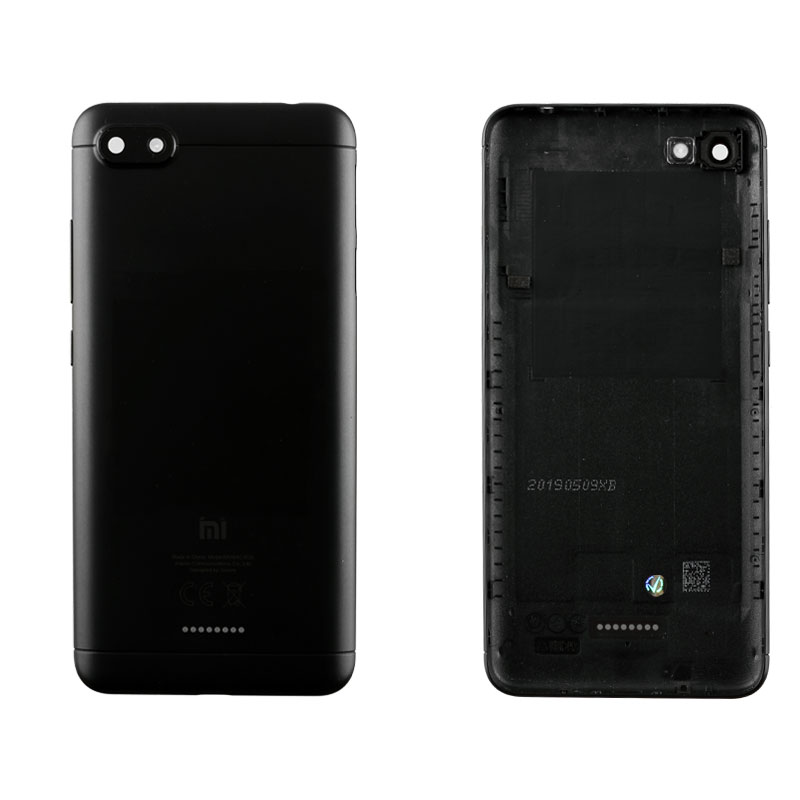 XIAOMI REDMI 6A BATTERY COVER + CAMERA/FLASH LENS+SIDE KEYS BLACK ORIGINAL SERVICE PACK