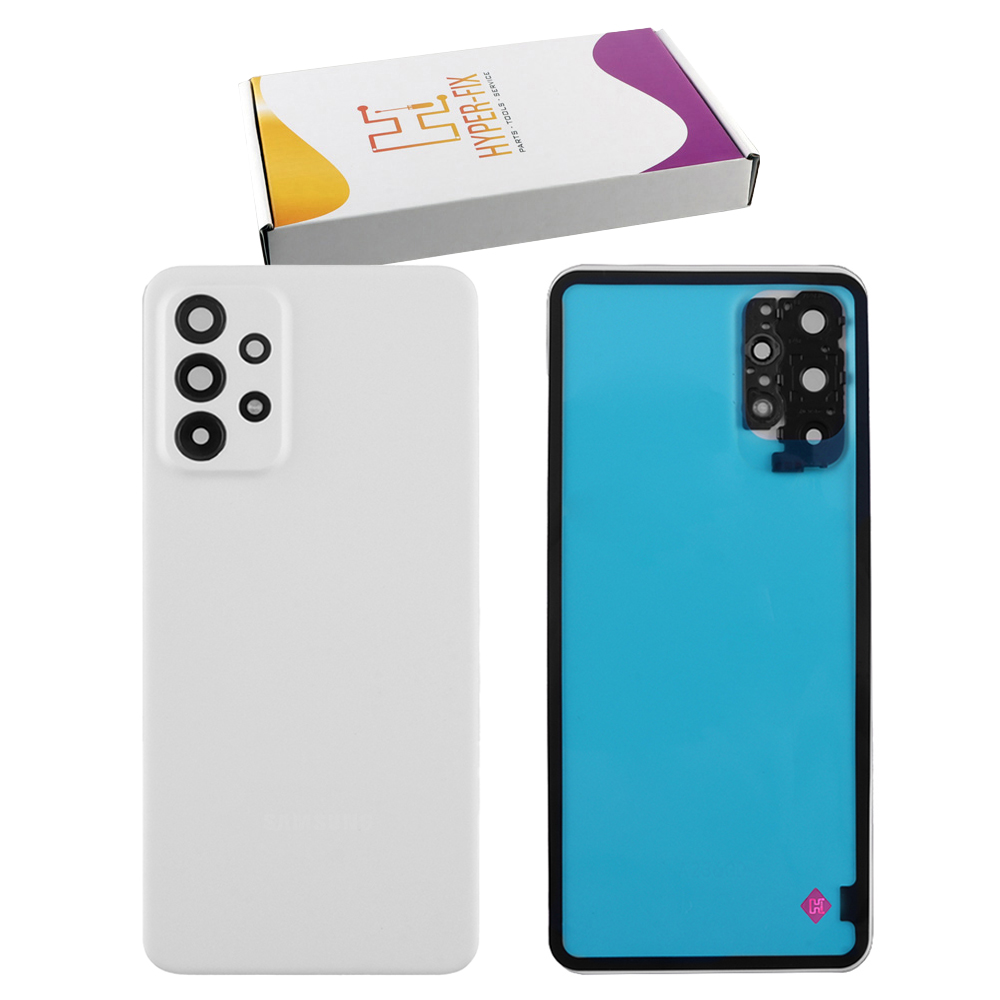 SAMSUNG A23 5G A236 BATTERY COVER + CAMERA COVER + LENS + ΑΥΤΟΚΟΛΛΗΤΗ ΤΑΙΝΙΑ WHITE HYPER-FIX SERVICE PACK
