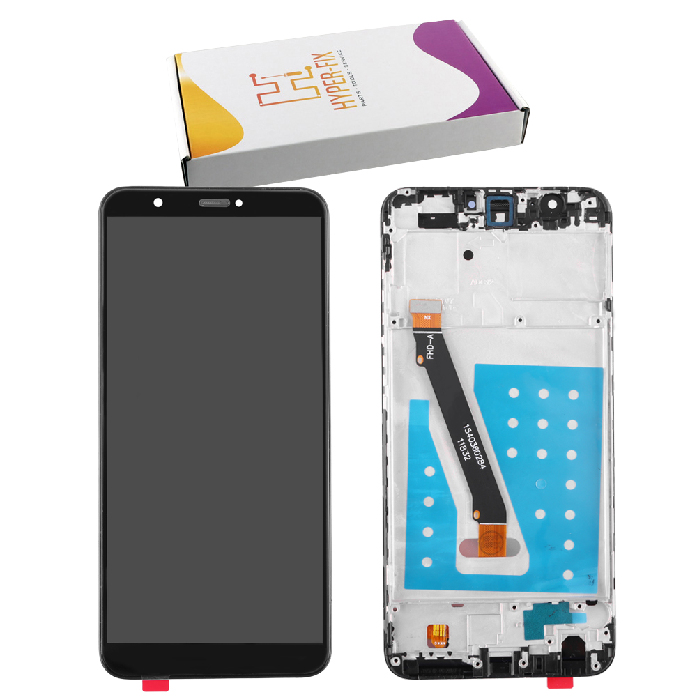 HUAWEI P SMART ΟΘΟΝΗ IPS + TOUCH SCREEN + LENS + FRAME HF-02351SVJ BLACK HYPER-FIX SERVICE PACK