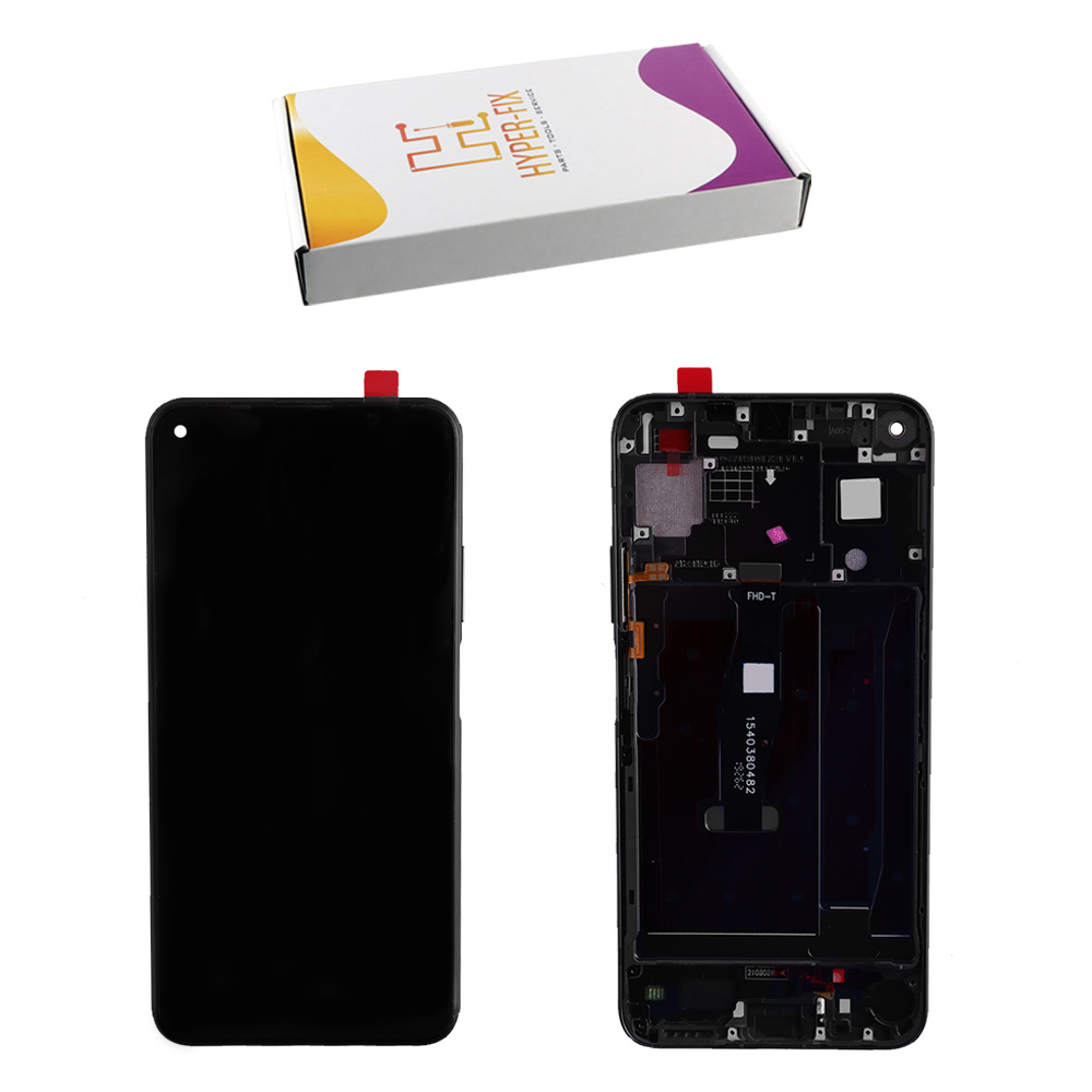 HONOR 20/HUAWEI NOVA 5T ΟΘΟΝΗ IPS + TOUCH SCREEN + LENS + FRAME HF-02352TMU BLACK HYPER-FIX SERVICE PACK