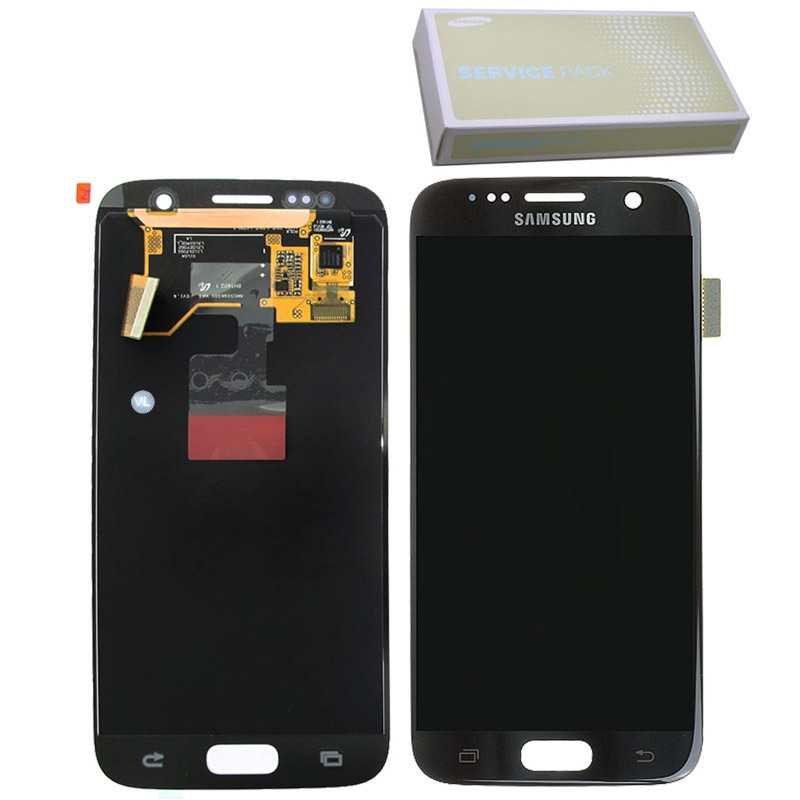 SAMSUNG S7 G930F ΟΘΟΝΗ+TOUCH SCREEN+LENS GH97-18523A BLACK ORIGINAL SERVICE PACK