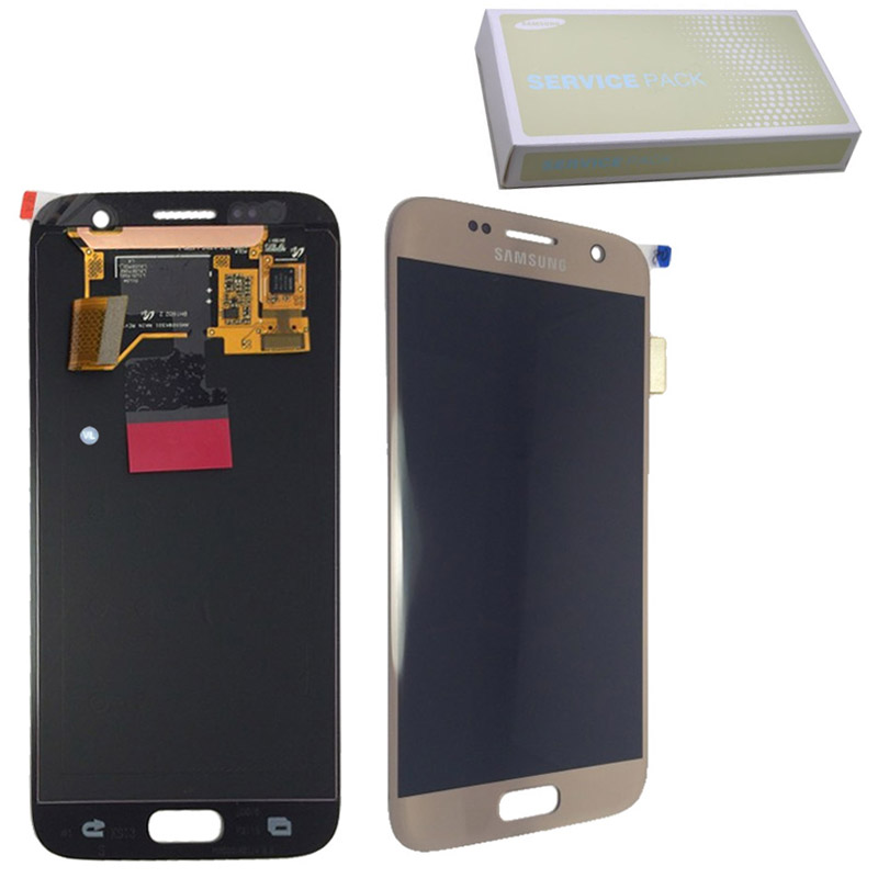 SAMSUNG S7 G930F ΟΘΟΝΗ+TOUCH SCREEN+LENS GH97-18523C GOLD ORIGINAL SERVICE PACK