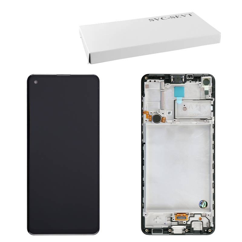 SAMSUNG A21s A217 ΟΘΟΝΗ PLS +TOUCH SCREEN + LENS + FRAME GH82-23089A BLACK ORIGINAL SERVICE PACK