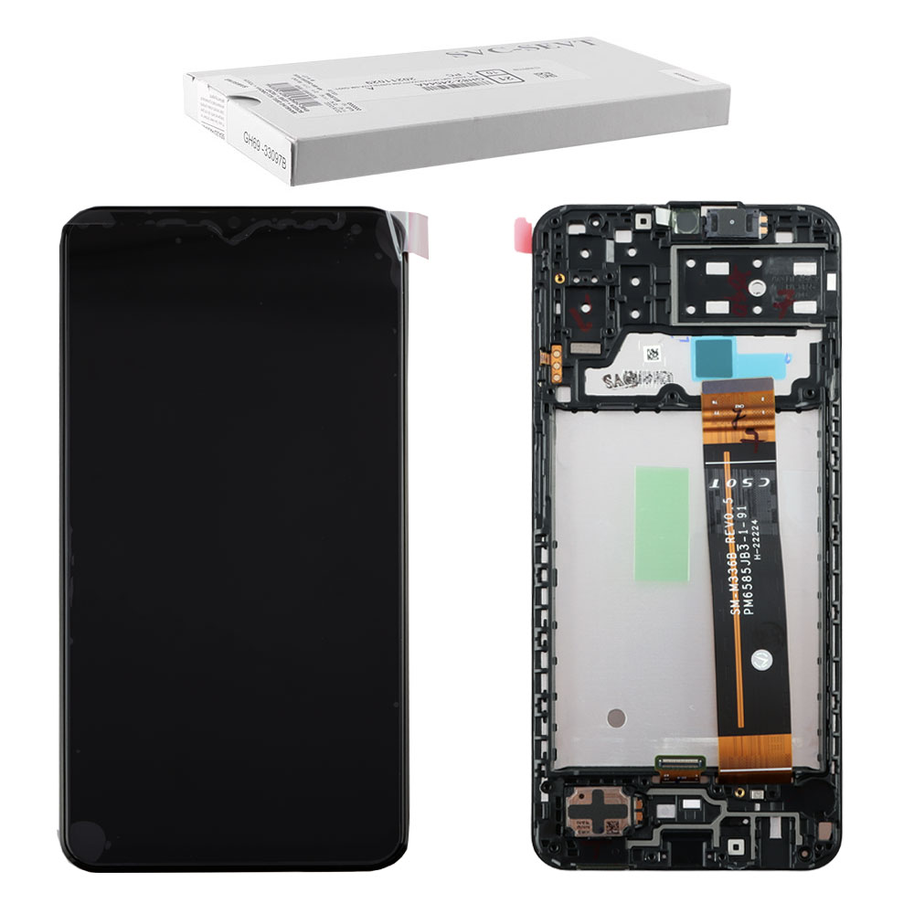 SAMSUNG A13 4G A137 ΟΘΟΝΗ PLS + TOUCH SCREEN + LENS + FRAME GH82-29228A BLACK ORIGINAL SERVICE PACK