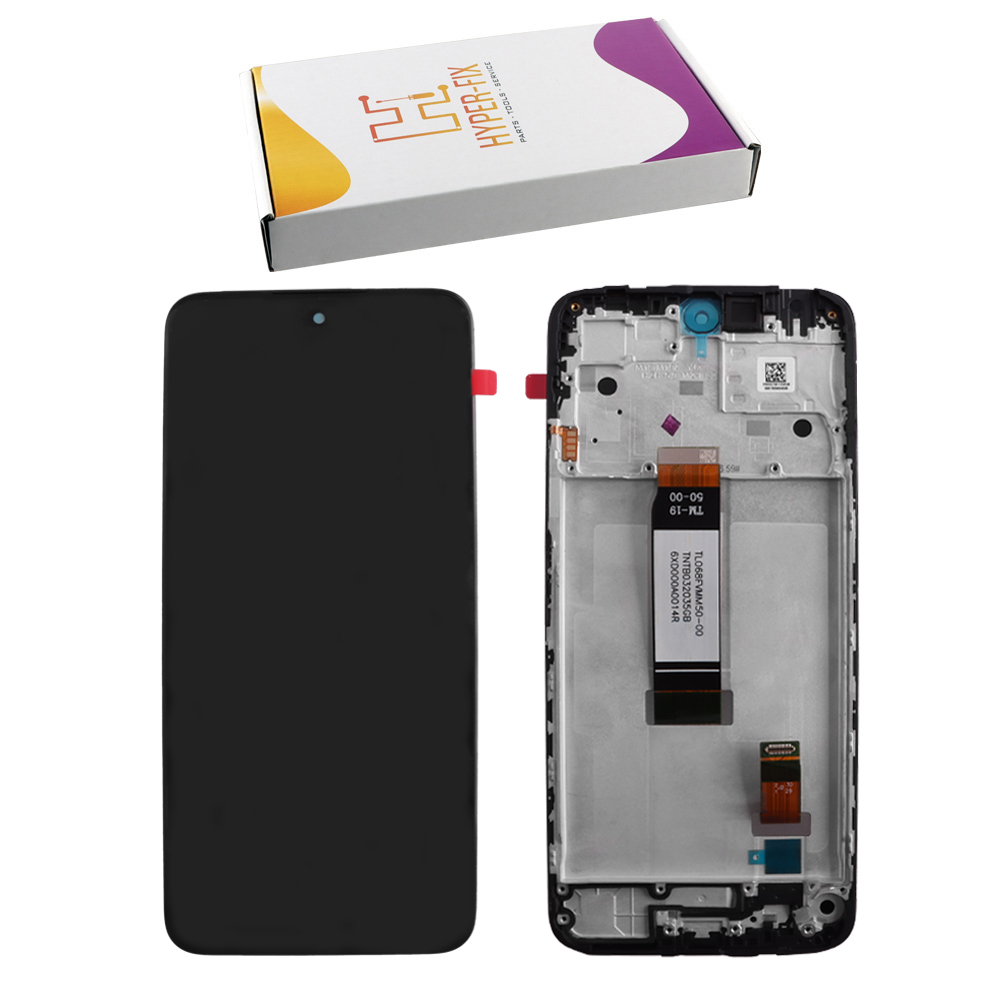 XIAOMI REDMI 12 4G/5G/POCO M6 PRO 5G ΟΘΟΝΗ IPS + TOUCH SCREEN + LENS + FRAME HF-560002M19A00 BLACK HYPER-FIX SERVICE PACK