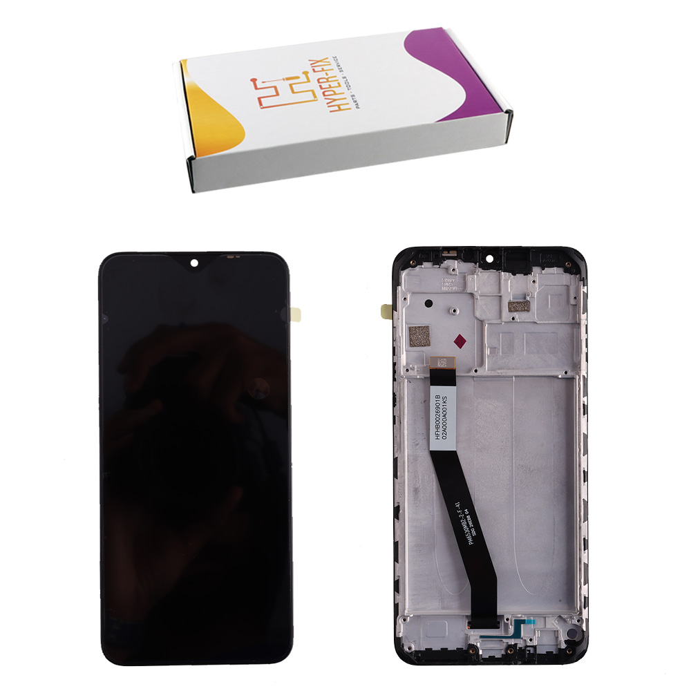 XIAOMI REDMI 9 ΟΘΟΝΗ IPS + TOUCH SCREEN + LENS + FRAME HF-5600050J1900 BLACK HYPER-FIX SERVICE PACK