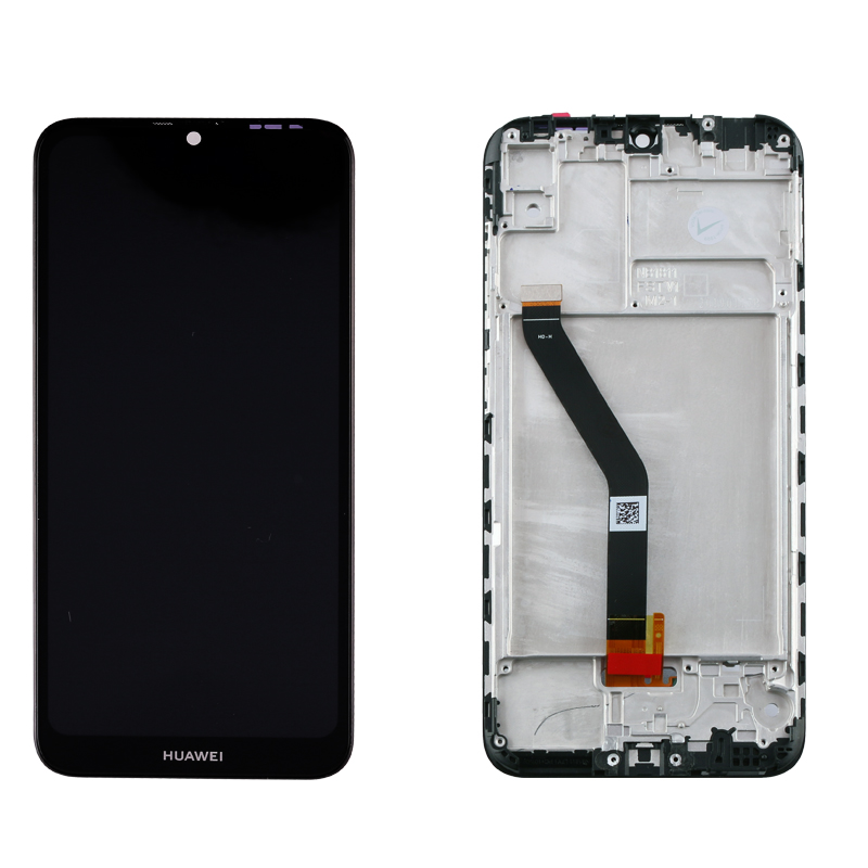HONOR 8A/HUAWEI Y6 2019 ΟΘΟΝΗ + TOUCH SCREEN + LENS + FRAME BLACK REF. OR
