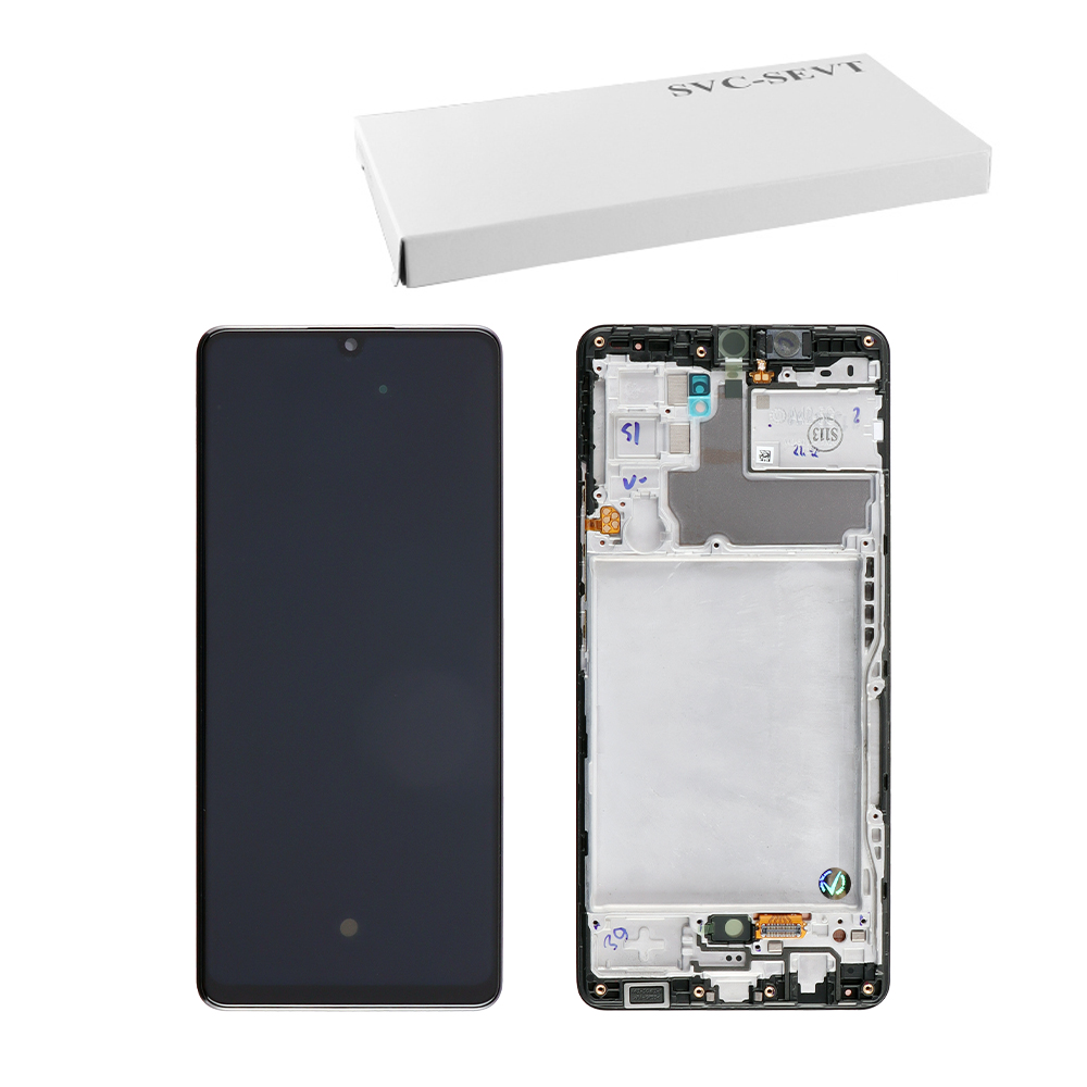 SAMSUNG A42 5G A426 ΟΘΟΝΗ AMOLED +TOUCH SCREEN + LENS + FRAME GH82-24376A BLACK ORIGINAL SERVICE PACK