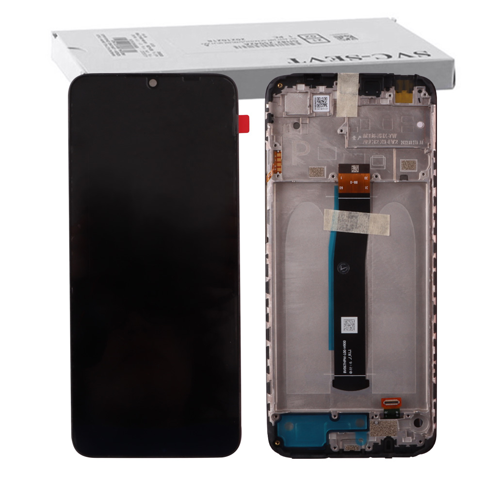 XIAOMI REDMI 10C/POCO C40 ΟΘΟΝΗ + TOUCH SCREEN + LENS + FRAME 560001C3QP00 BLACK ORIGINAL SERVICE PACK