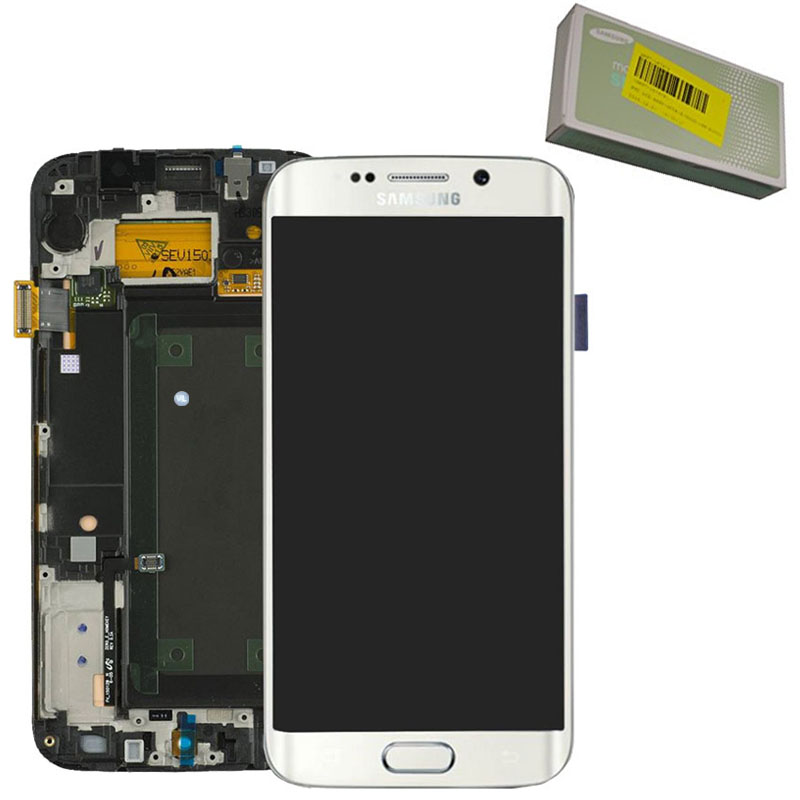 SAMSUNG S6 EDGE G925F ΟΘΟΝΗ+TOUCH SCREEN+LENS GH97-17162B WHITE ORIGINAL SERVICE PACK
