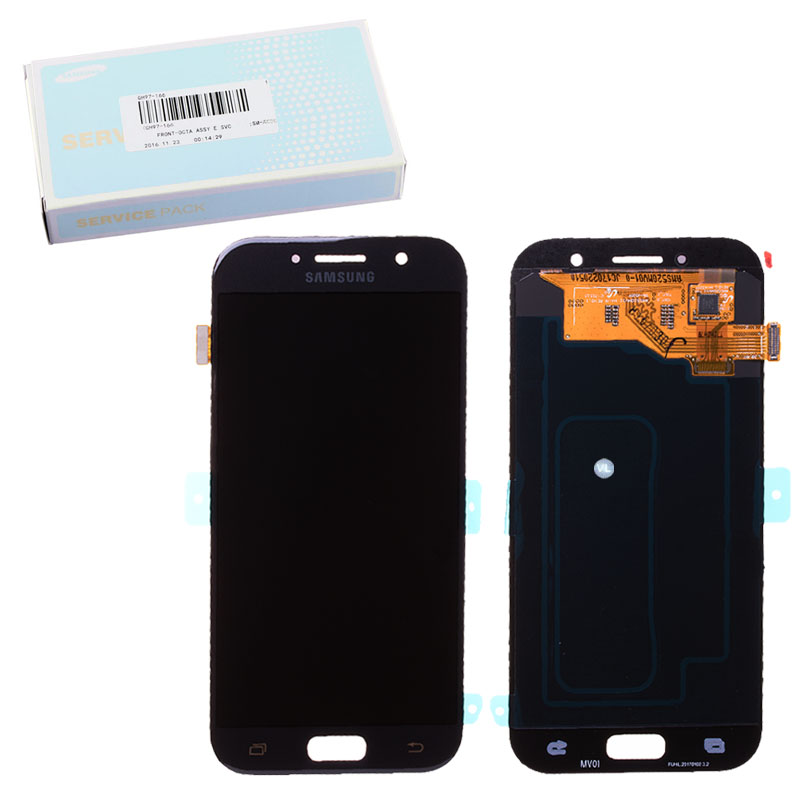 SAMSUNG A5 2017 A520 ΟΘΟΝΗ AMOLED +TOUCH SCREEN+LENS GH97-19733A BLACK ORIGINAL SERVICE PACK