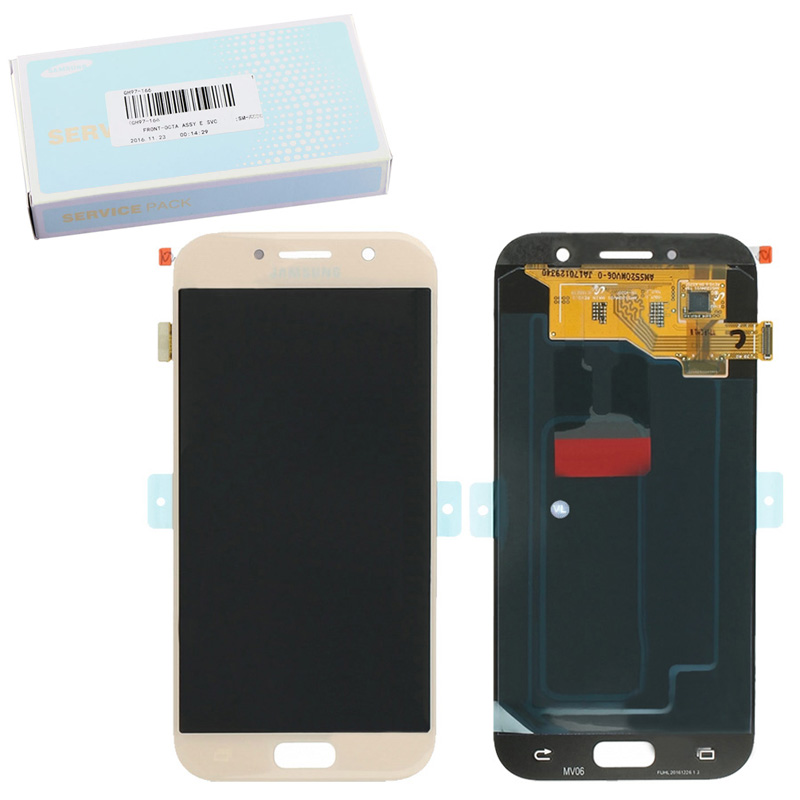 SAMSUNG A5 2017 A520 ΟΘΟΝΗ AMOLED +TOUCH SCREEN+LENS GH97-19733B GOLD ORIGINAL SERVICE PACK