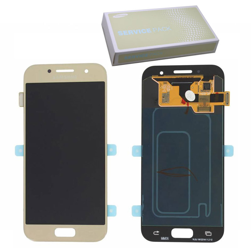 SAMSUNG A3 2017 A320 ΟΘΟΝΗ AMOLED +TOUCH SCREEN+LENS GH97-19732B GOLD ORIGINAL SERVICE PACK