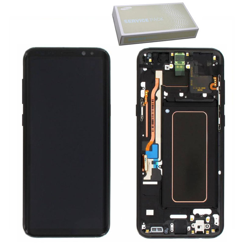 SAMSUNG S8+ G955F ΟΘΟΝΗ+TOUCH SCREEN+LENS+ FRAME GH97-20470A BLACK ORIGINAL SERVICE PACK