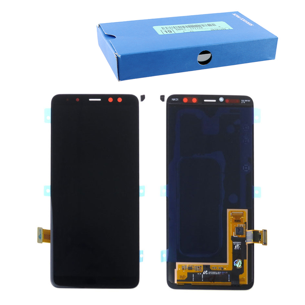 SAMSUNG A8 2018 A530 ΟΘΟΝΗ AMOLED +TOUCH SCREEN+LENS GH97-21406A BLACK ORIGINAL SERVICE PACK