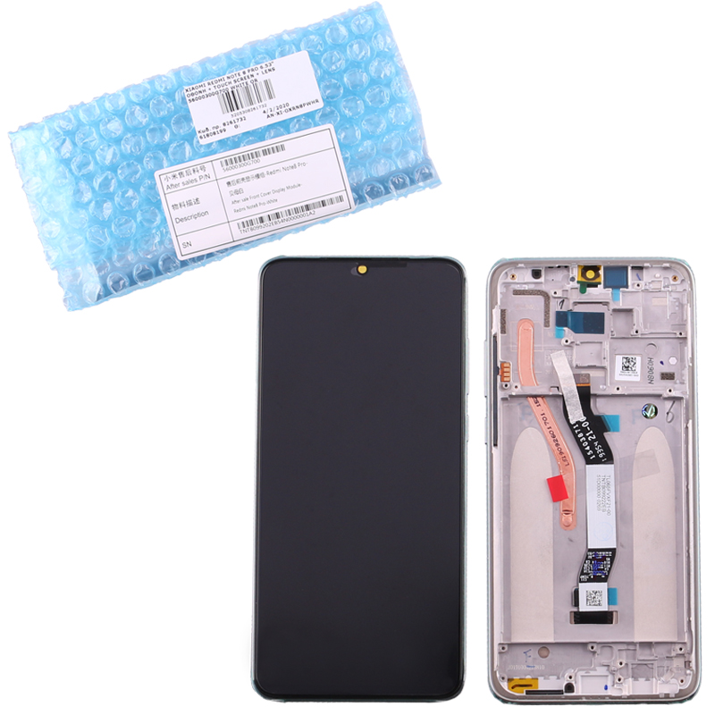 XIAOMI REDMI NOTE 8 PRO ΟΘΟΝΗ IPS + TOUCH SCREEN + LENS + FRAME 56000300G700 WHITE ORIGINAL SERVICE PACK