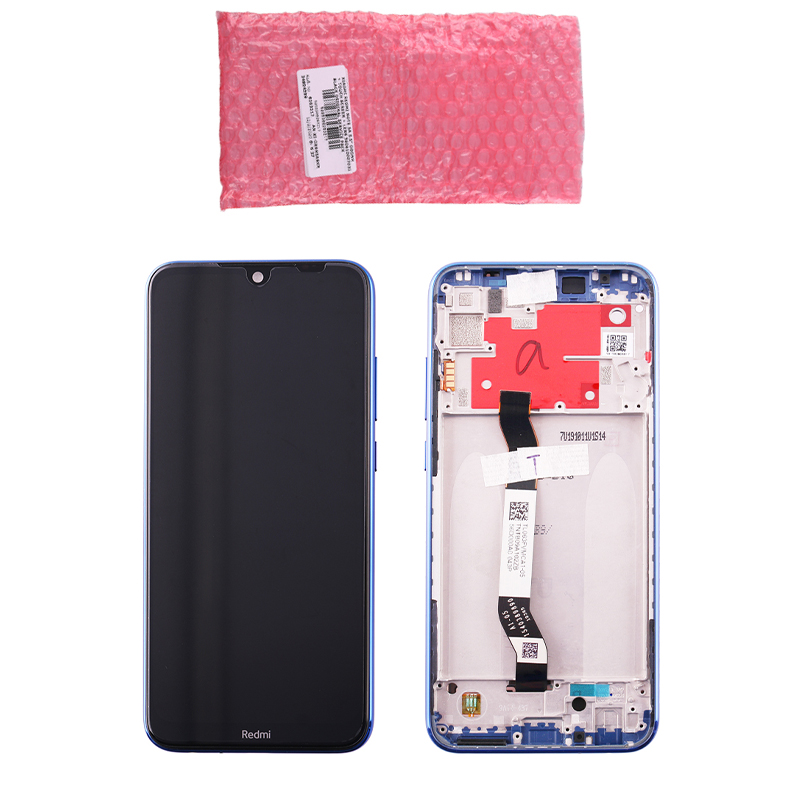 XIAOMI REDMI NOTE 8T ΟΘΟΝΗ IPS + TOUCH SCREEN + LENS + FRAME + SIDE KEYS + SIDE KEYS FLEX 5600030C3X00 BLUE ORIGINAL SERVICE PAC