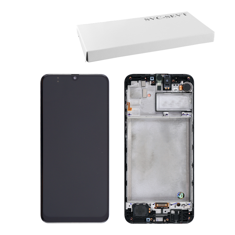 SAMSUNG M21 M215/ M30s M307 ΟΘΟΝΗ AMOLED +TOUCH SCREEN + LENS + FRAME GH82-21266A BLACK ORIGINAL SERVICE PACK