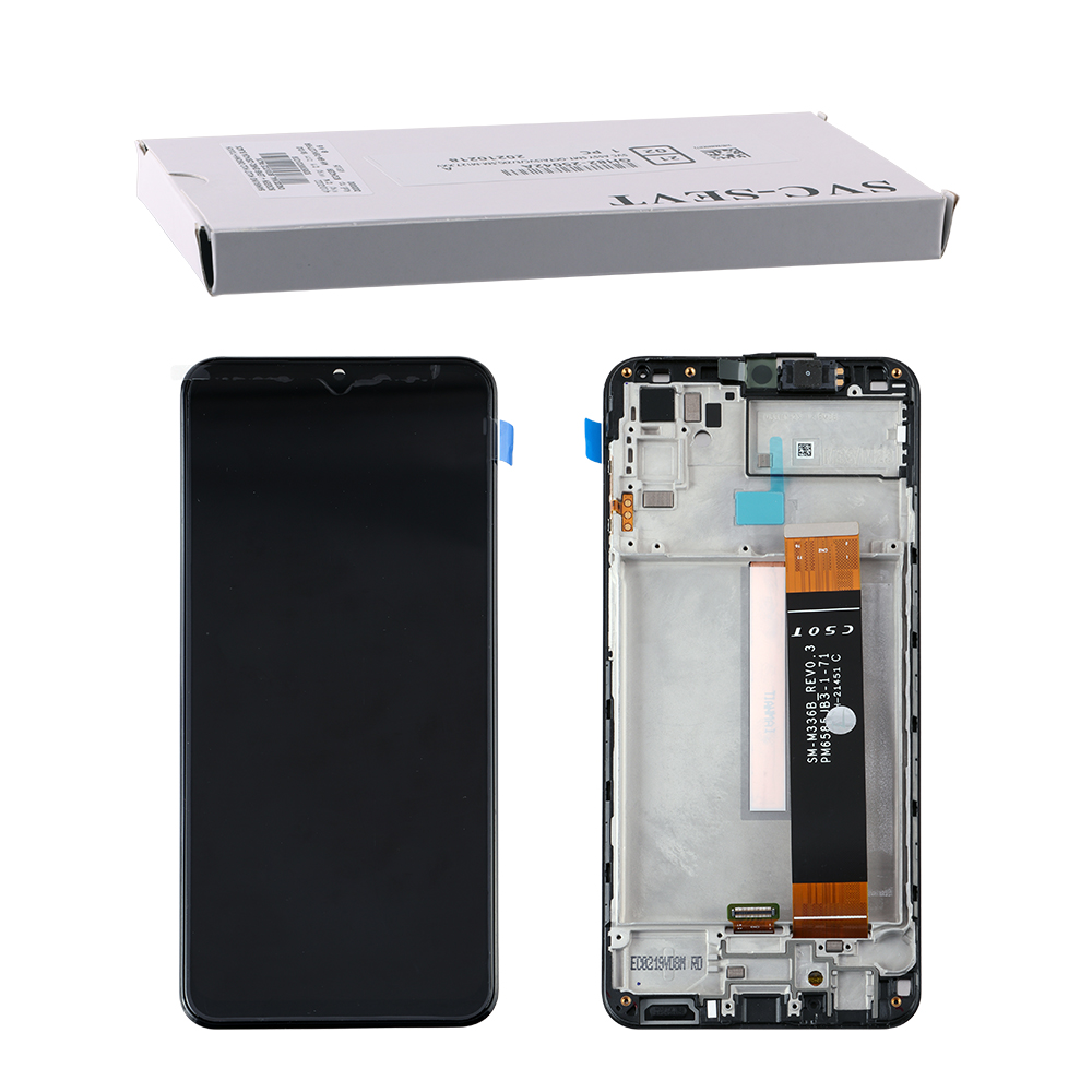 SAMSUNG M33 5G M336 ΟΘΟΝΗ+TOUCH SCREEN + LENS + FRAME GH82-28492A BLACK ORIGINAL SERVICE PACK