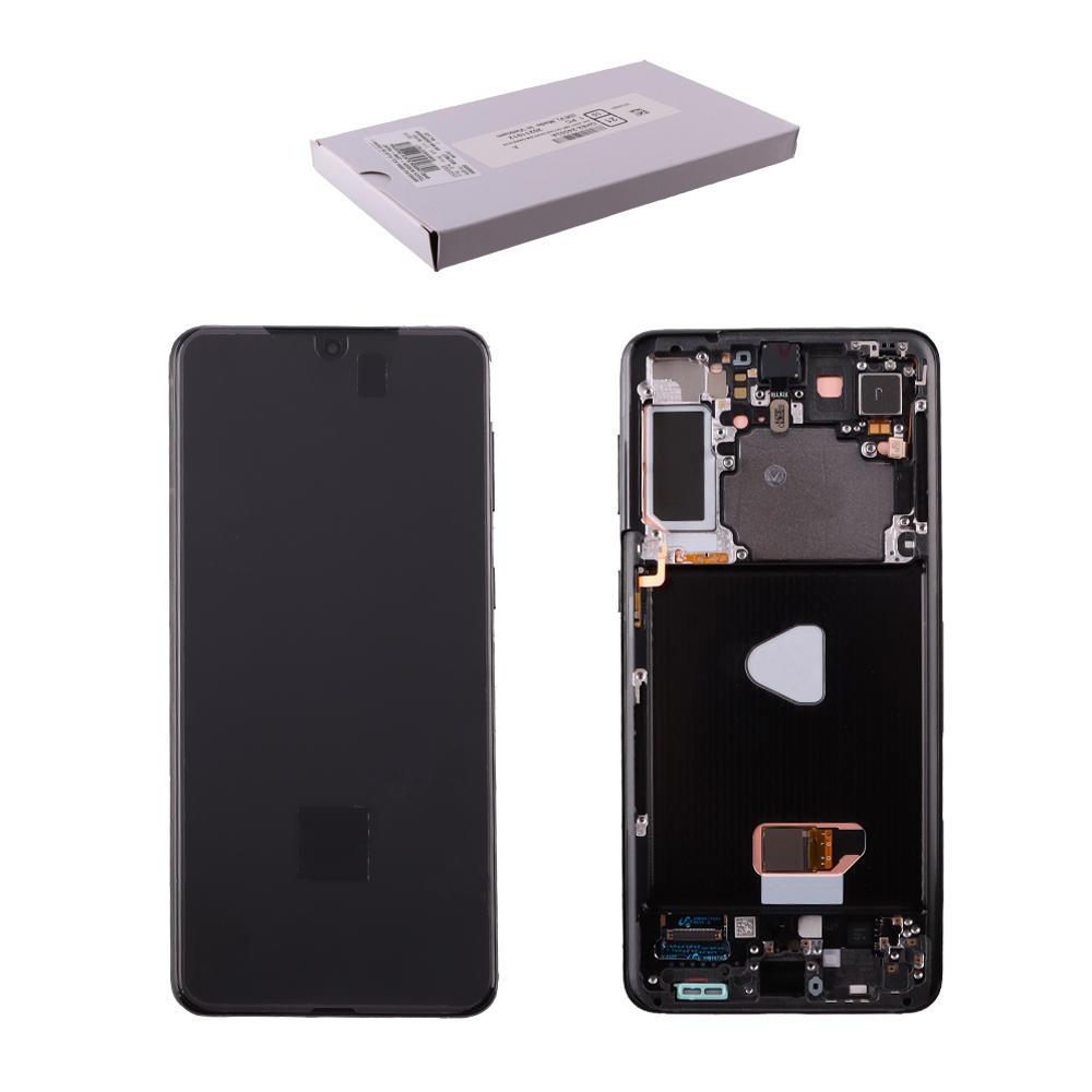 SAMSUNG S21 PLUS 5G G996 ΟΘΟΝΗ + TOUCH SCREEN + LENS + FRONT + CAMERA GH82-24555A BLACK ORIGINAL SERVICE PACK