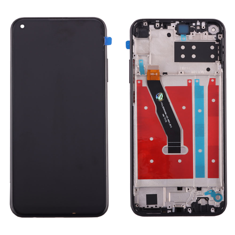 HUAWEI P40 LITE E ΟΘΟΝΗ + TOUCH SCREEN + LENS + FRAME BLACK 3P OR