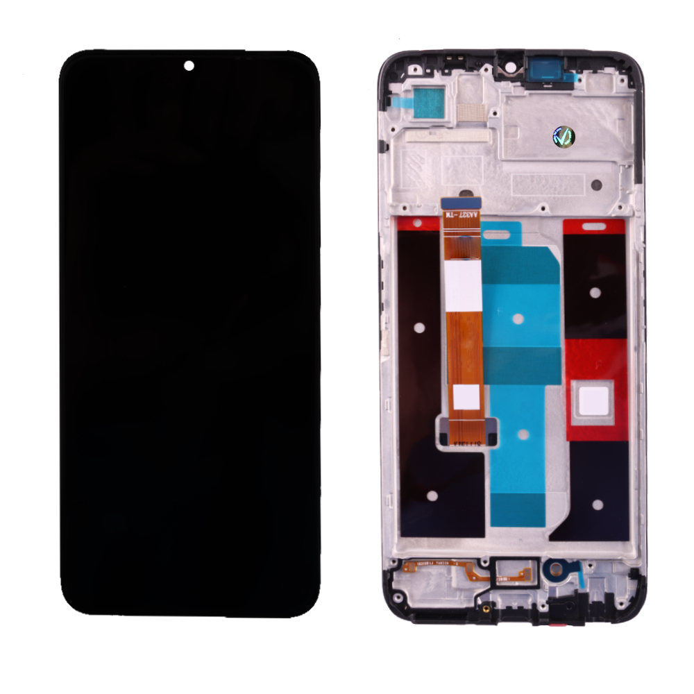 REALME C35/NARZO 50A PRIME ΟΘΟΝΗ + TOUCH SCREEN + LENS + FRAME BLACK REF. OR