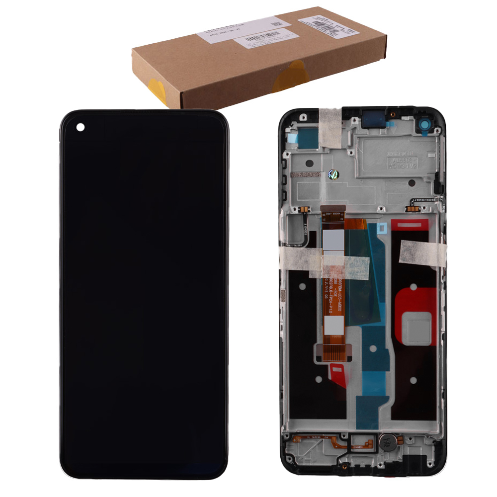 REALME 8i/NARZO 50 4G ΟΘΟΝΗ IPS + TOUCH SCREEN + LENS + FRAME 4908405 BLACK ORIGINAL SERVICE PACK