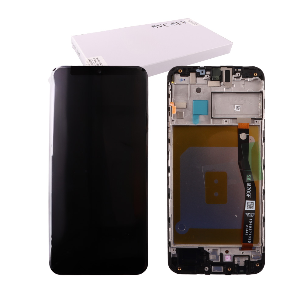 SAMSUNG M20 2019 M205 ΟΘΟΝΗ PLS + TOUCH SCREEN + LENS + FRAME GH82-18682A BLACK (NO CAMERA) ORIGINAL SERVICE PACK