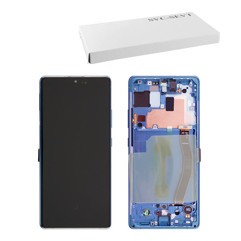 SAMSUNG S10 LITE G770 ΟΘΟΝΗ + TOUCH SCREEN + LENS + FRAME GH82-21992C BLUE ORIGINAL SERVICE PACK