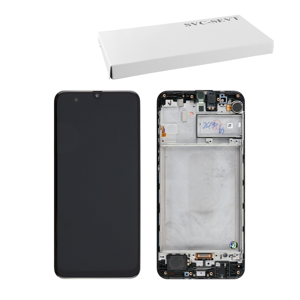 SAMSUNG M31 M315 ΟΘΟΝΗ AMOLED +TOUCH SCREEN + LENS + FRAME GH82-22631A BLACK ORIGINAL SERVICE PACK