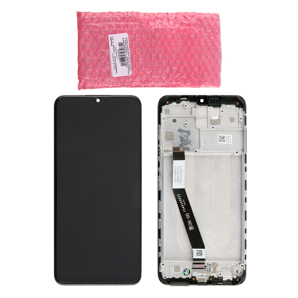XIAOMI REDMI 9 ΟΘΟΝΗ IPS + TOUCH SCREEN + LENS + FRAME 5600050J1900 BLACK ORIGINAL SERVICE PACK