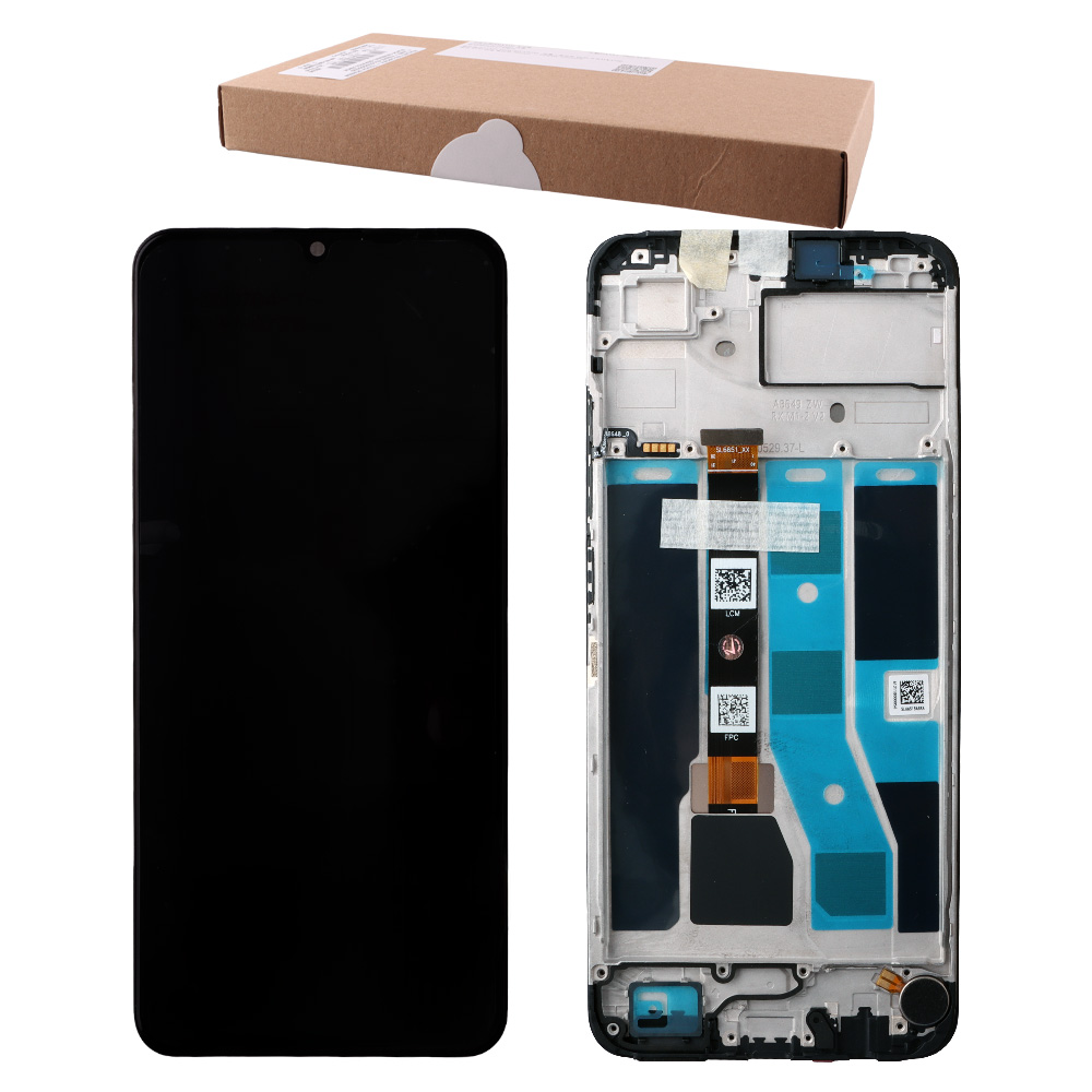 REALME C53 ΟΘΟΝΗ IPS + TOUCH SCREEN + LENS + FRAME 621029000039 BLACK ORIGINAL SERVICE PACK