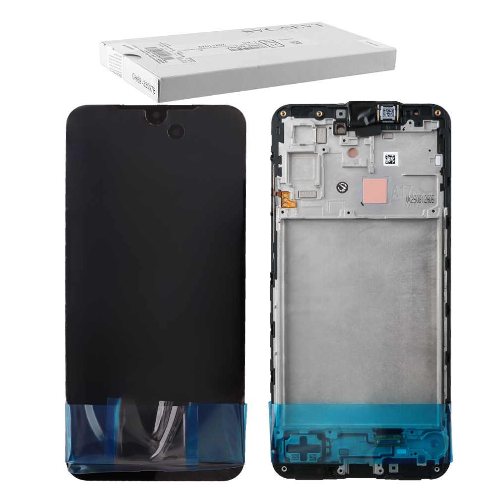 SAMSUNG A17 4G A175 ΟΘΟΝΗ AMOLED + TOUCH SCREEN + FRAME GH82-38527A BLACK ORIGINAL SERVICE PACK