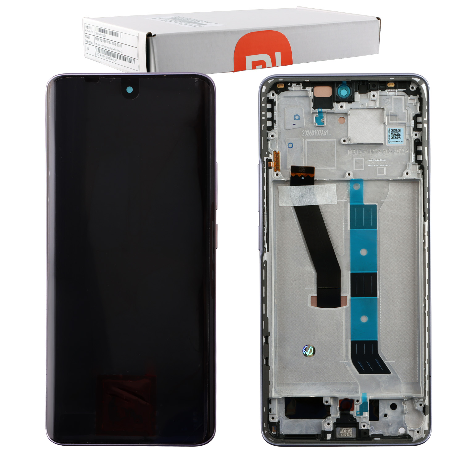 XIAOMI REDMI NOTE 15 5G ΟΘΟΝΗ AMOLED + TOUCH SCREEN + LENS + FRAME 56002300P1700 PURPLE ORIGINAL SERVICE PACK